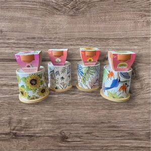 Floral and Cactus Themed Planters Set